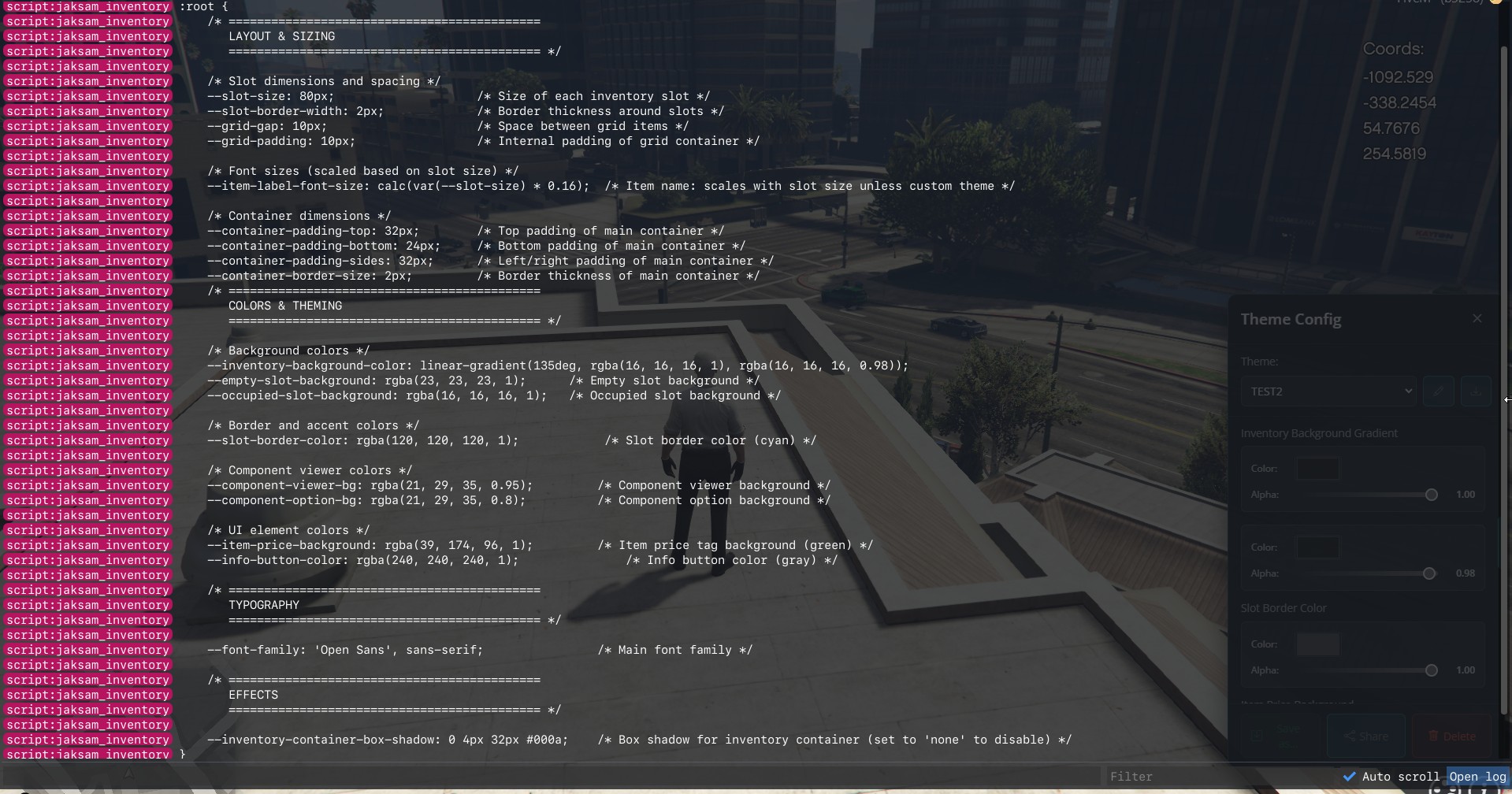 Inventory theme customization 3